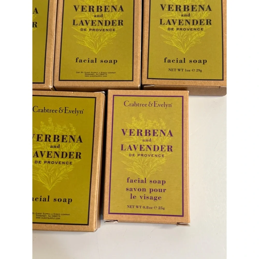 Crabtree & Evelyn Verbena and Lavender Facial Soap Set 5 Luxury Skincare Travel‎